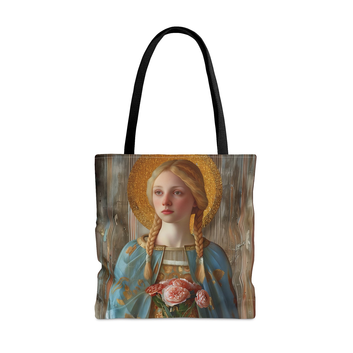 Saint Fina Tote Bag - Purse - Three sizes - Large Medium Small Faith Art Bag - Catholic faith carry-all purse - Double Sided