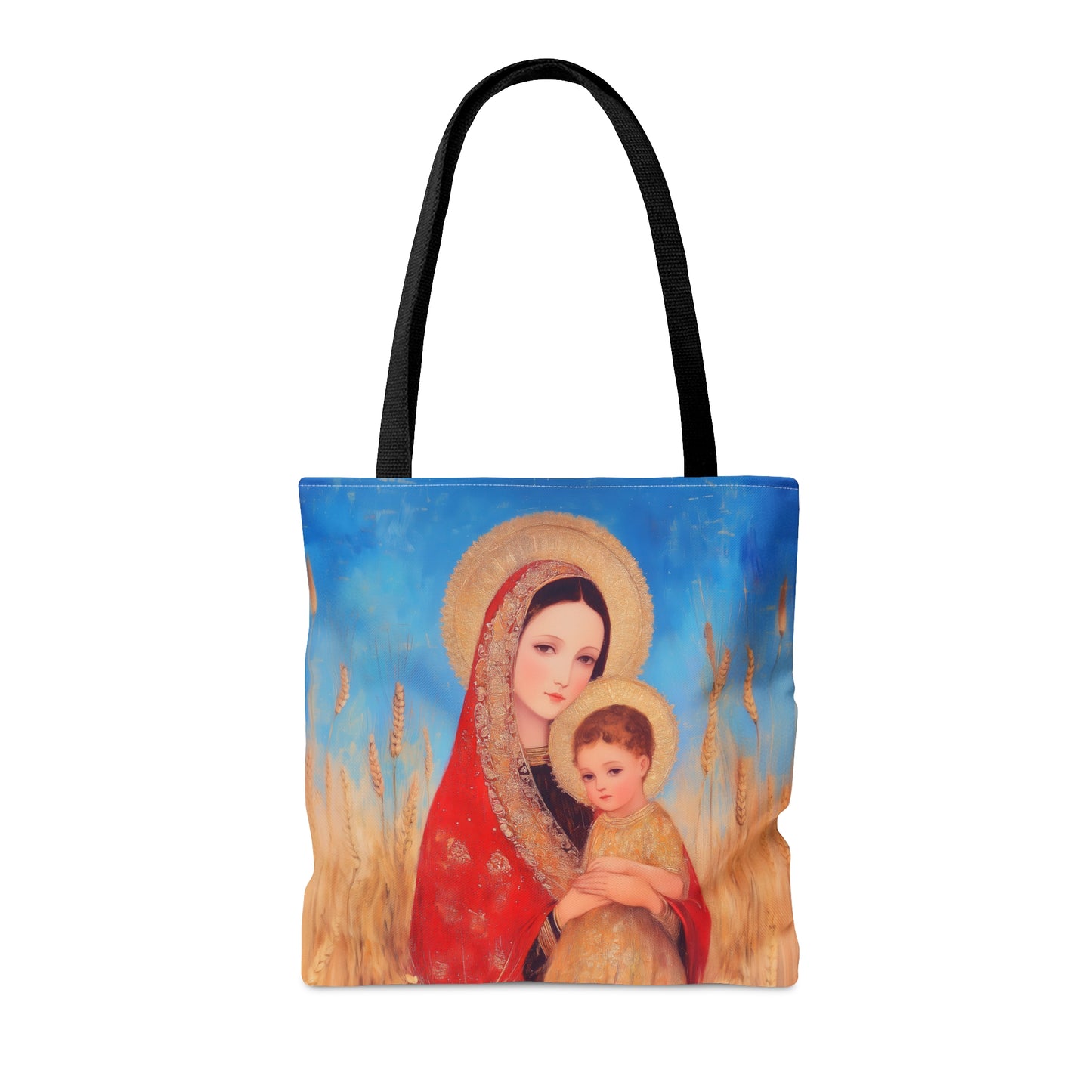Our Lady of the Harvest - Tote Bag - Large Medium Small Faith Art Bag - Bible Study Faith Purse - Double Sided
