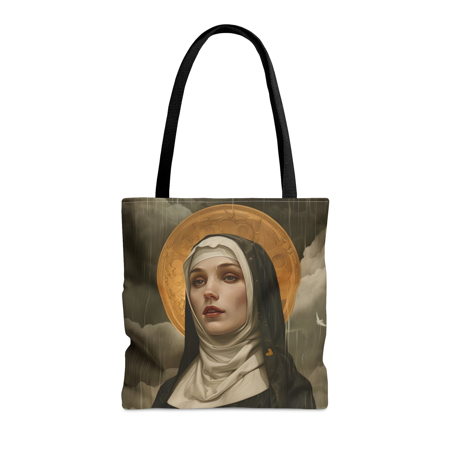 Saint Scholastica Tote Bag - Purse - Three sizes - Large Medium Small Faith Art Bag - Catholic faith carry-all purse - Double Sided