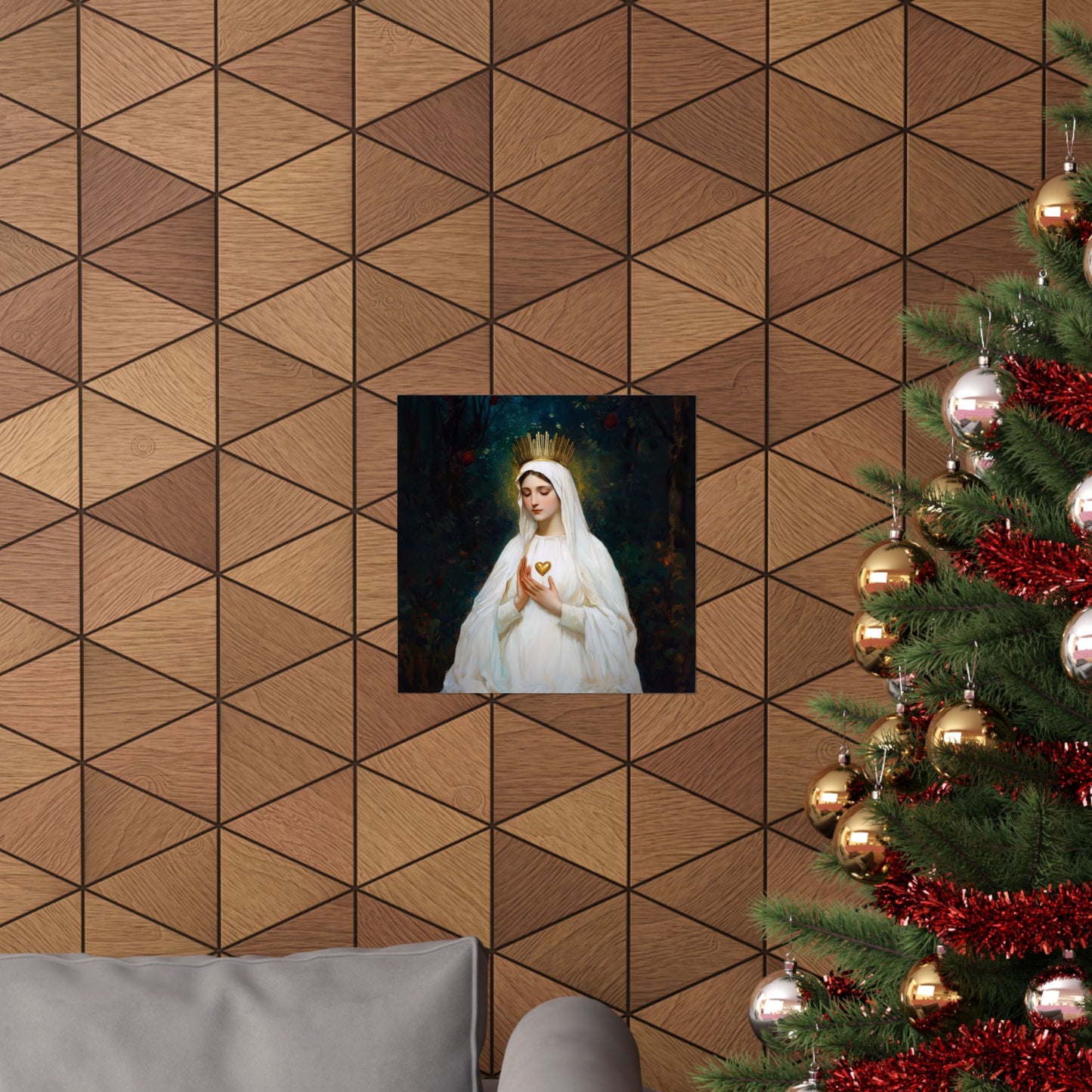 Our Lady of Beauraing - Our Lady of the Golden Heart - Marian Art - Sanctified Souls Print - Multiple Sizes - Premium Vertical Posters