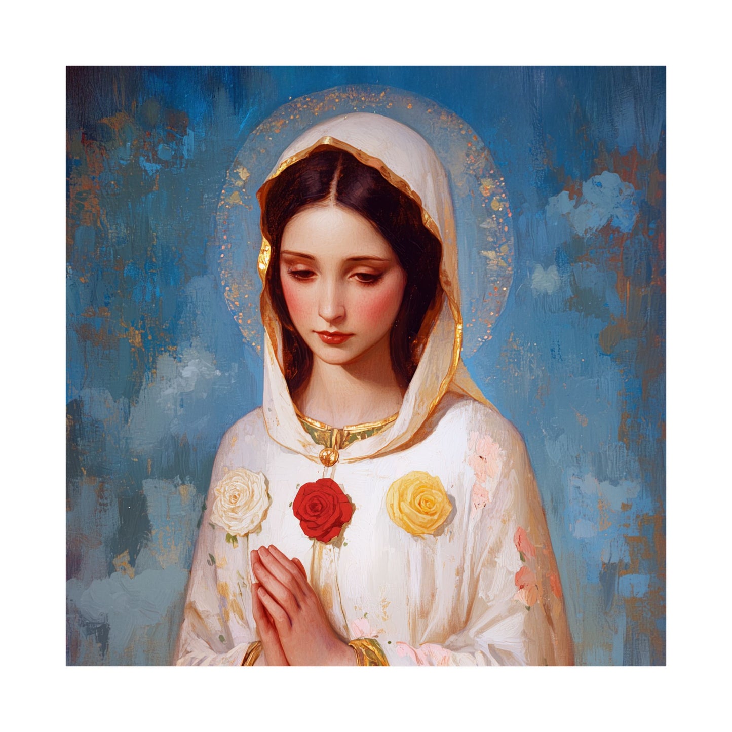 Rosa Mystica - Mystical Rose - Mother Mary - Marian Art - Sanctified Souls Print - Multiple Sizes - Premium Vertical Posters