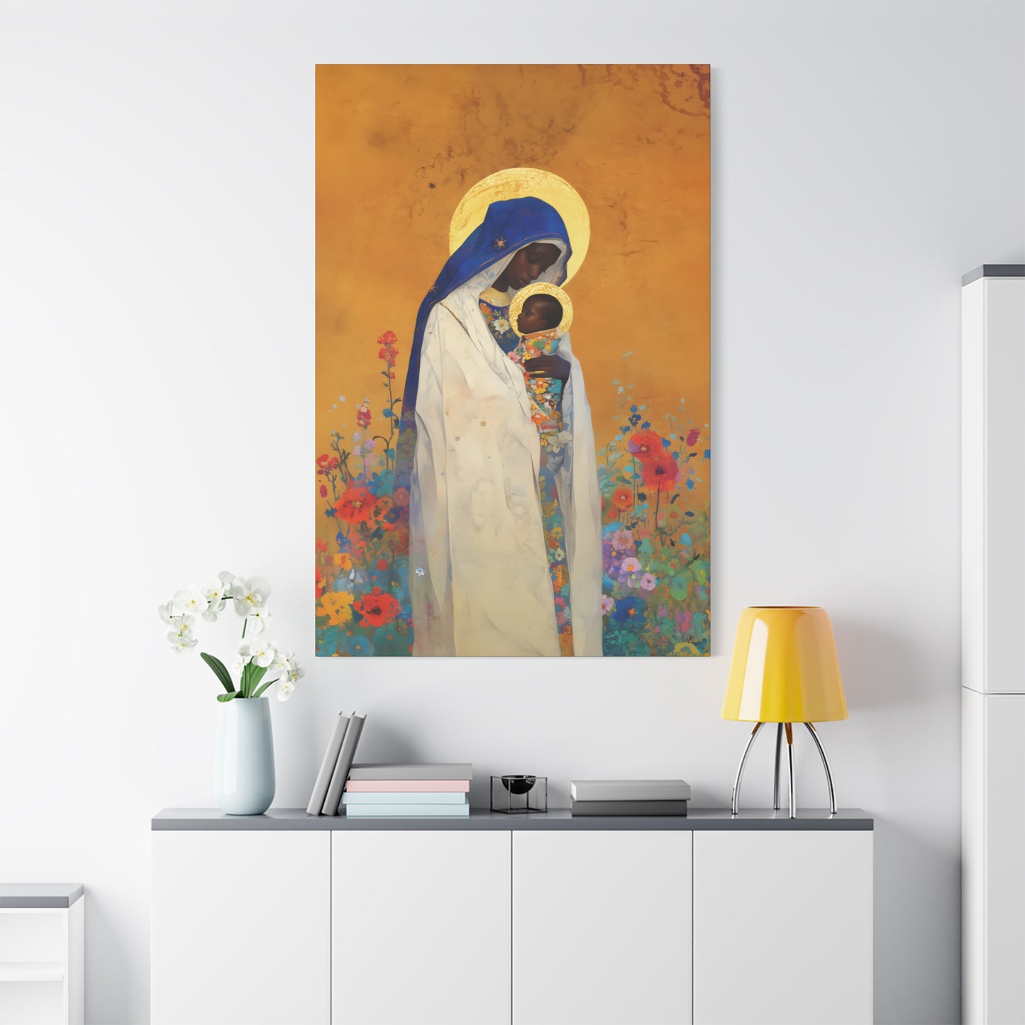 The Divine Embrace- Our Lady of Kibeho's Love - Museum Wrapped Canvas - Print - Religious Art for your Home - Christian print - Religious