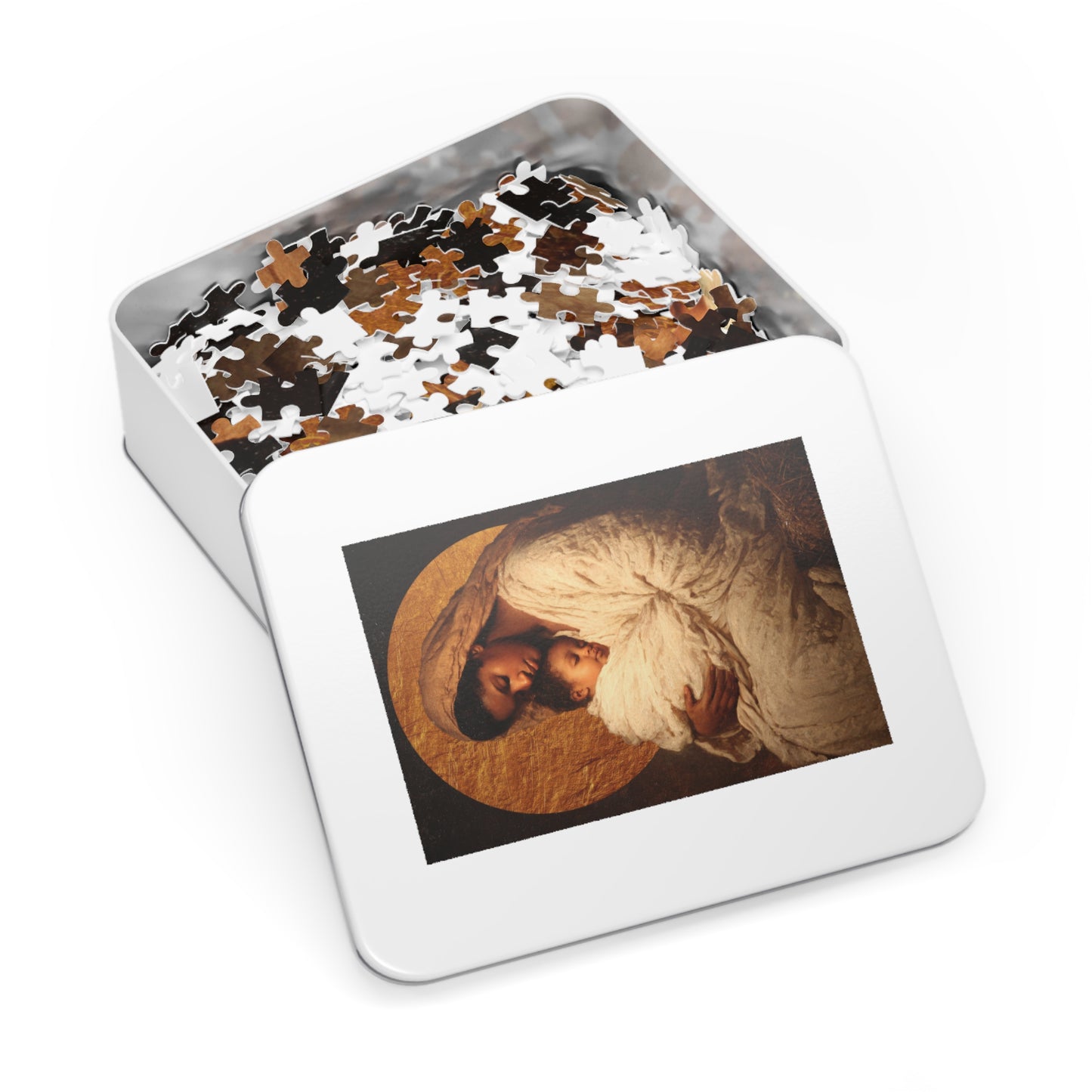Our Lady of the Manger - Mother Mary and the Christ Child - Puzzle & Keepsake Tin - Religious Jigsaw Puzzle (30, 110, 252, 500,1000-Piece)