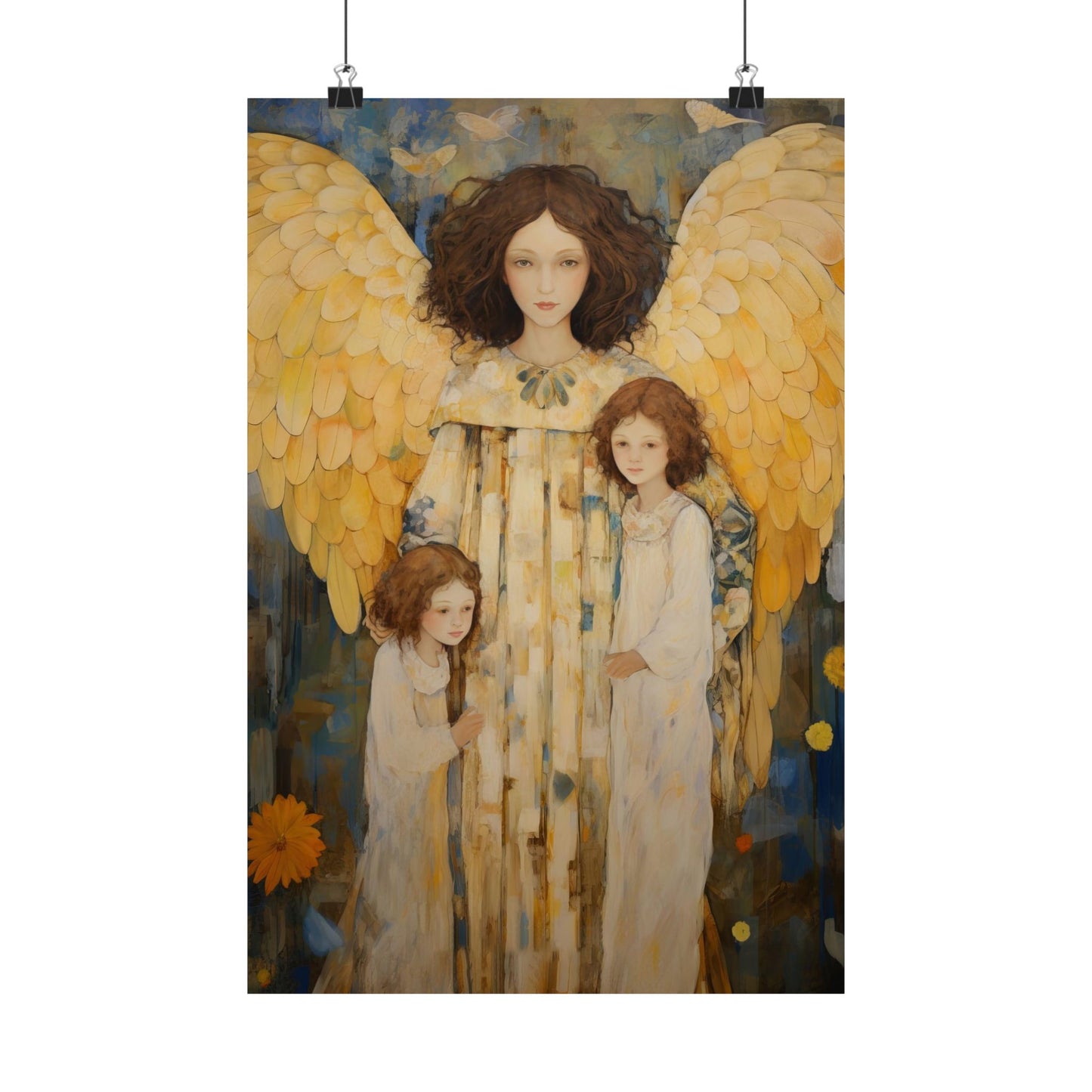 Embrace of the Guardian - Sanctified Souls Print - Multiple Sizes - Premium Matte Vertical Poster - Guardian Angel