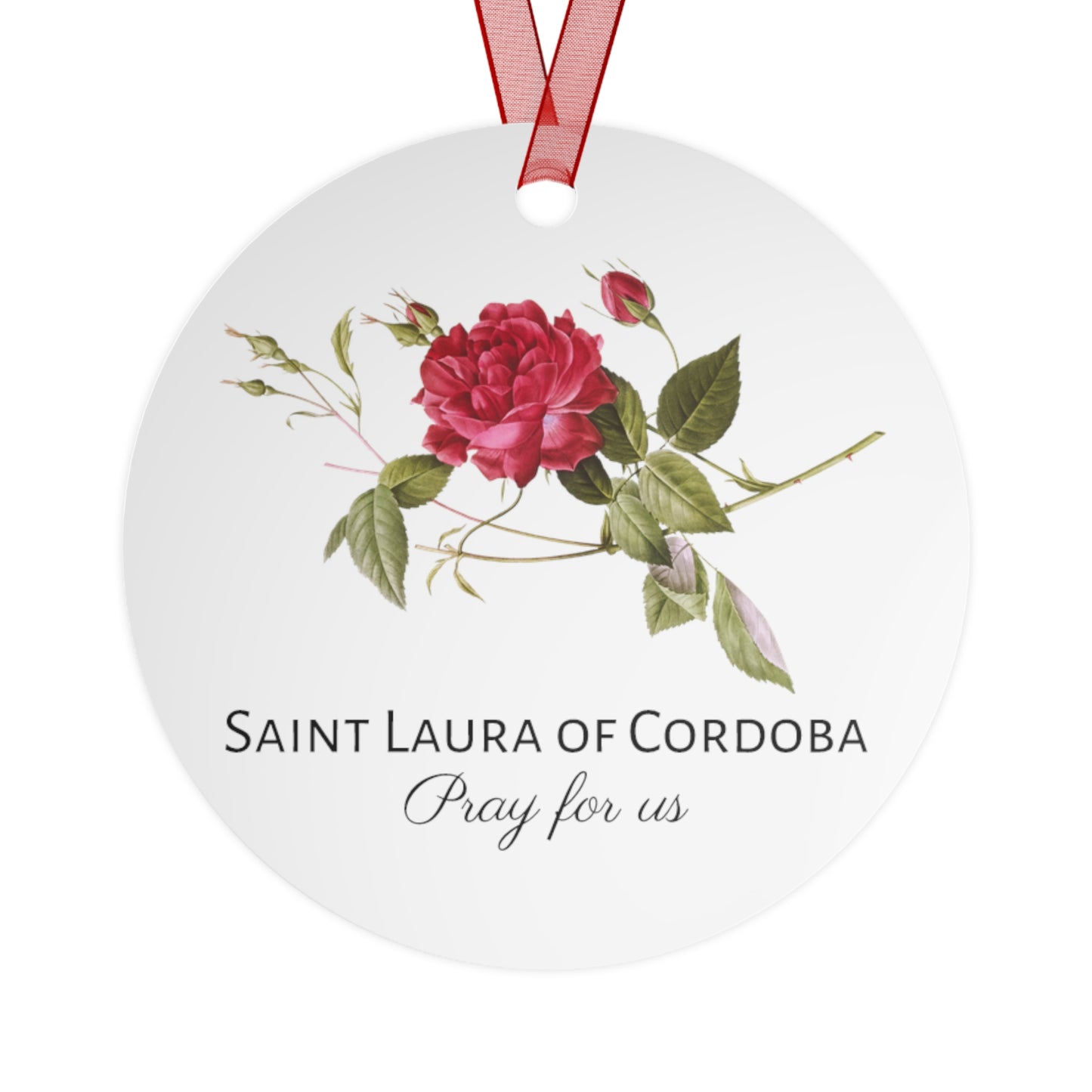 Saint Laura of Cordoba Metal Ornament - Religious Holiday Christmas Keepsake - Religious Catholic Tree Ornament - Holiday