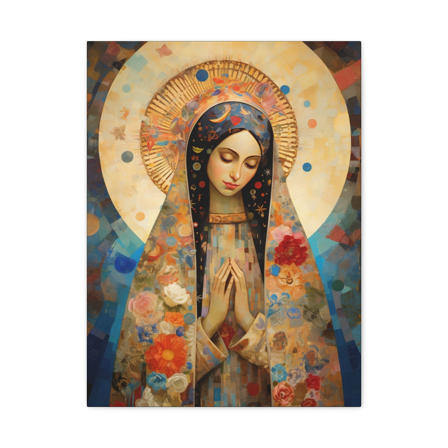 Lady of Guadalupe Icon of Love Museum Wrapped Canvas Print - Multiple Sizes - Catholic Home art