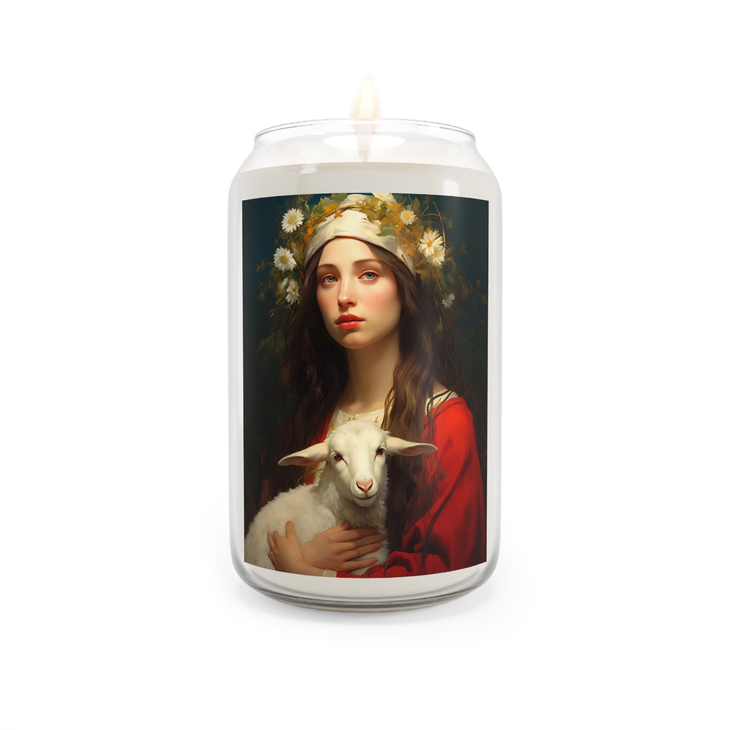 Saint Agnes  - Scented Prayer Candle, 13.75oz - Tall Size - Religious Prayer Candle - Catholic Art