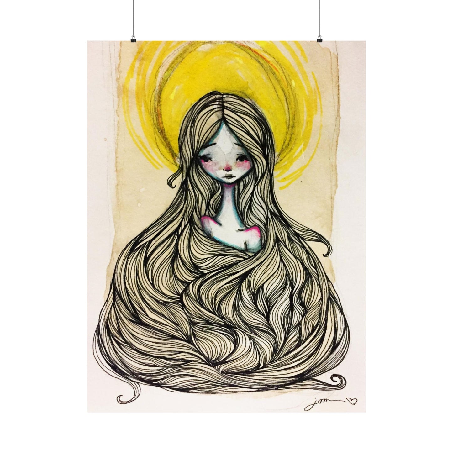 Saint Agatha of Sicily Poster Print - Hand-Drawn Catholic Art Print | Christian Devotional Wall Art | Sanctified Solocosmo Religious Poster