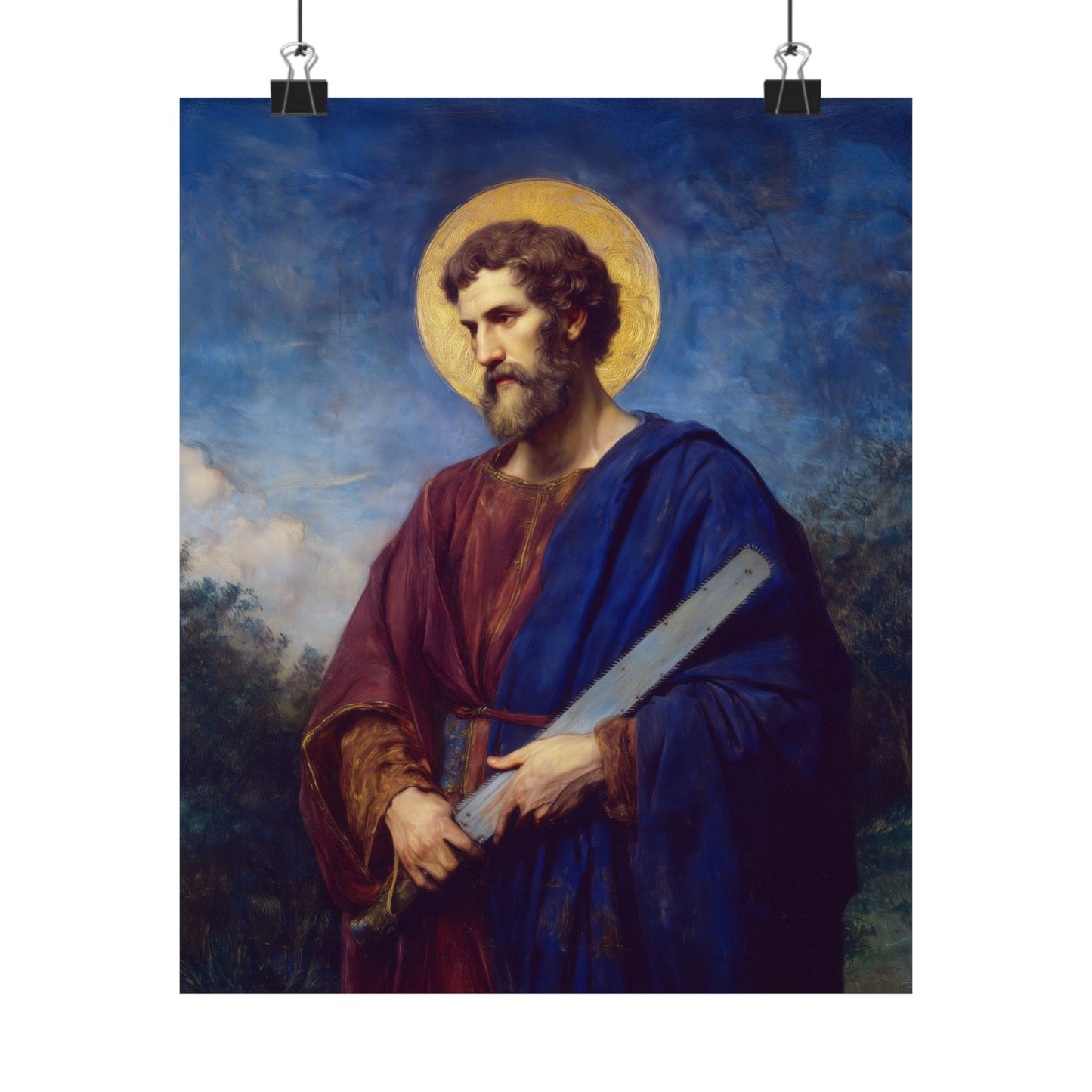 Saint Simon the Apostle  - Sanctified Souls Print - Multiple Sizes - Premium Matte Vertical Posters