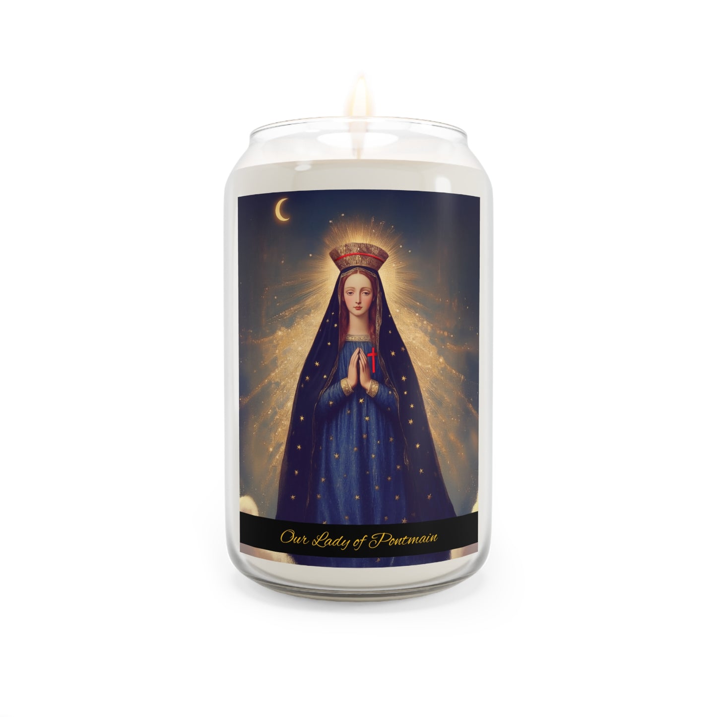 Our Lady of Pontmain - Scented Prayer Candle, 13.75oz -  Candle - Catholic Art - prayer room Scented Candle - Mother Mary Art