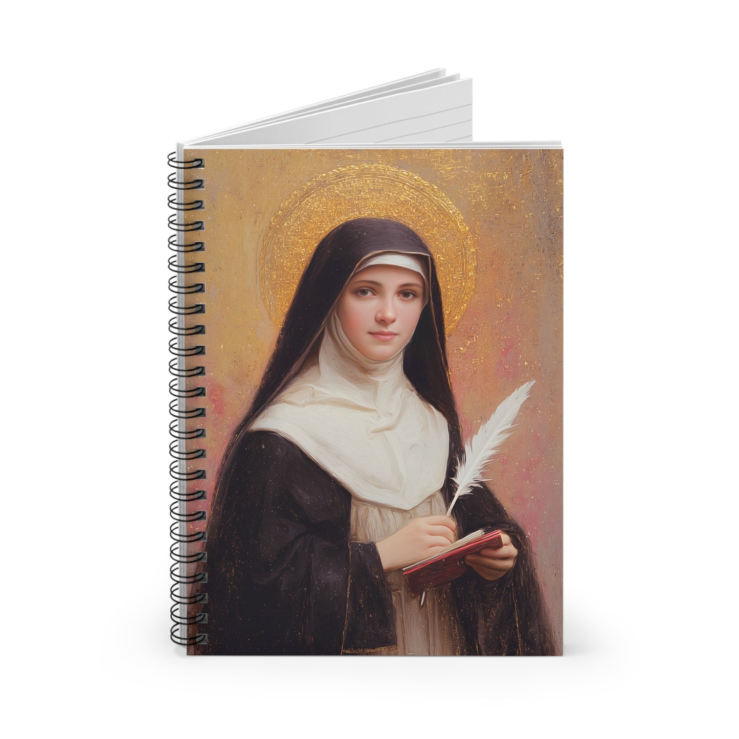 Saint Mechtildis / Mechtide of Hefta / Mechthild of Hackeborn - Sanctified Souls Art - Religious Based Notebook - Spiral Notebook