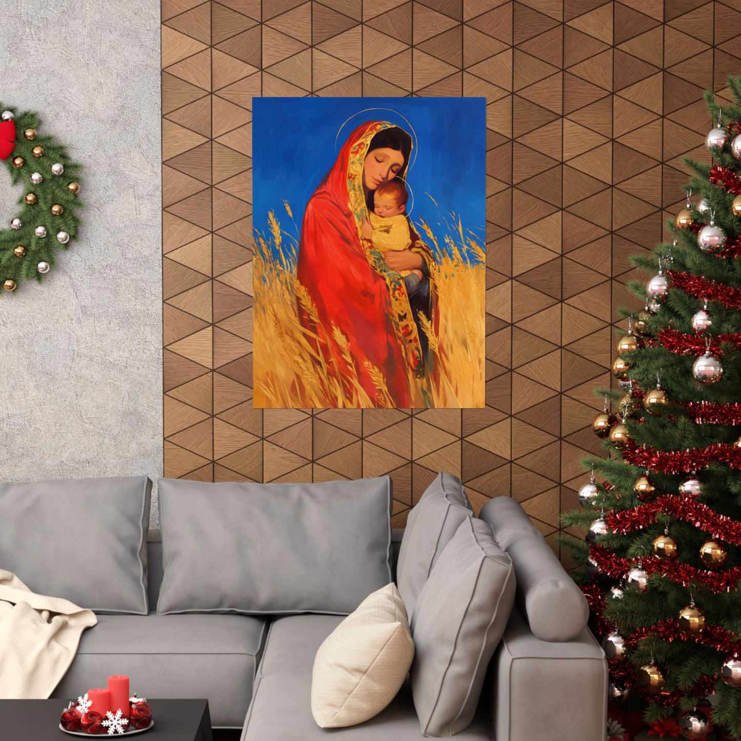 Our Lady of the Harvest - Sanctified Souls Print - Multiple Sizes - Premium Posters - Catholic Art - Christian Home