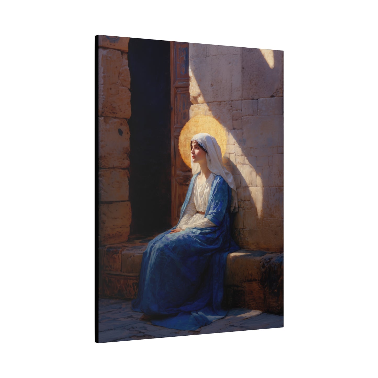 The Quiet Fiat That Split the Darkness, Mary's Yes - Gallery Wrapped Canvas - Print - Religious Art for your Home - Catholic Art