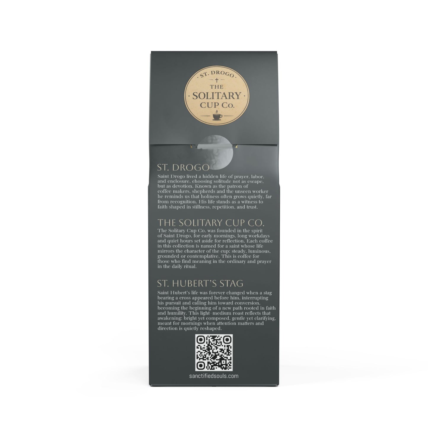 St. Hubert's Stag - The Quiet Interruption (Light-Medium Roast) - St. Drogo - The Solitary Cup Co. - Artisan Catholic Saint Inspired Coffee - 12 oz.