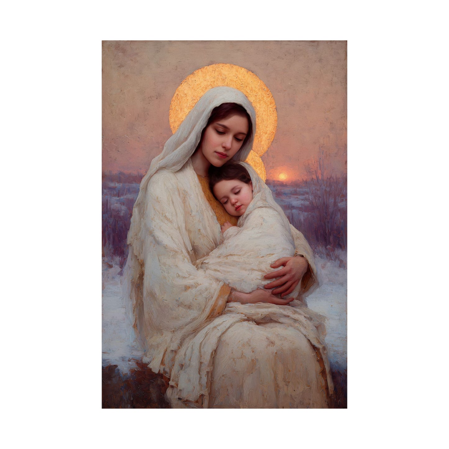 The Love That Stays - Mother Mary and the Christ Child - Sanctified Souls Print - Multiple Sizes - Premium Matte Vertical Posters