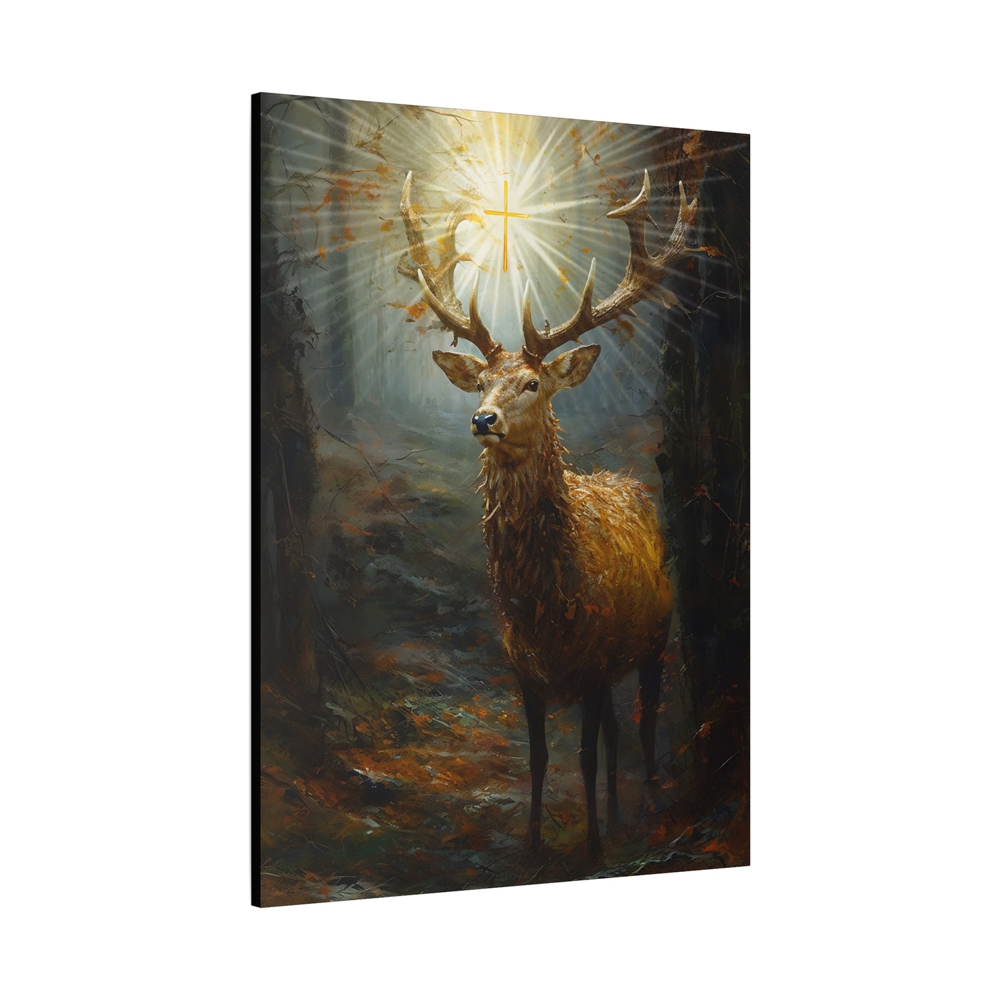 The Stag of Saint Hubert / Saint Hubertus Stag - Museum Wrapped Canvas - Sanctified Souls Print - Religious Art for your Home