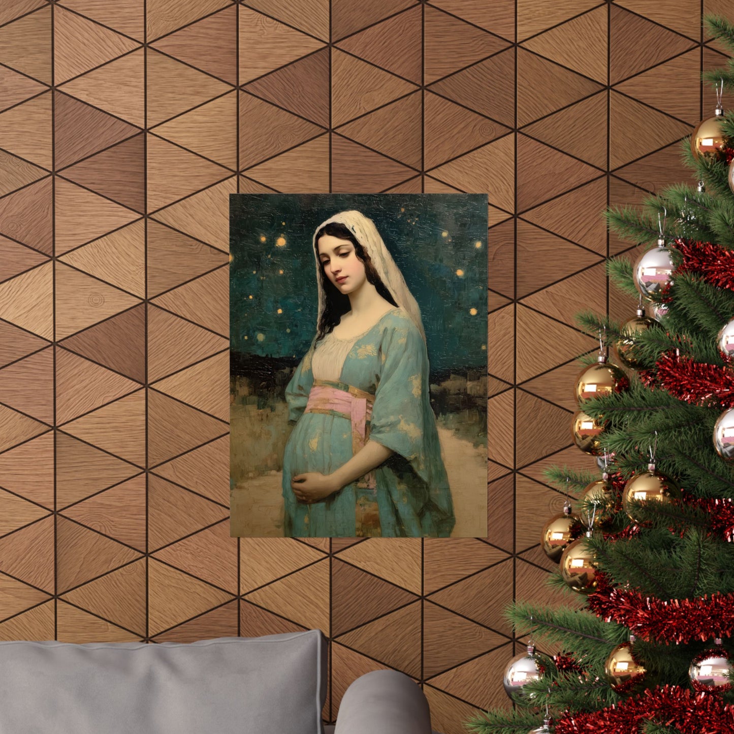 Our Lady of 'O' - Our Lady of Expectation - Mother Mary - Marian Art - Sanctified Souls Print - Multiple Sizes - Premium Vertical Posters