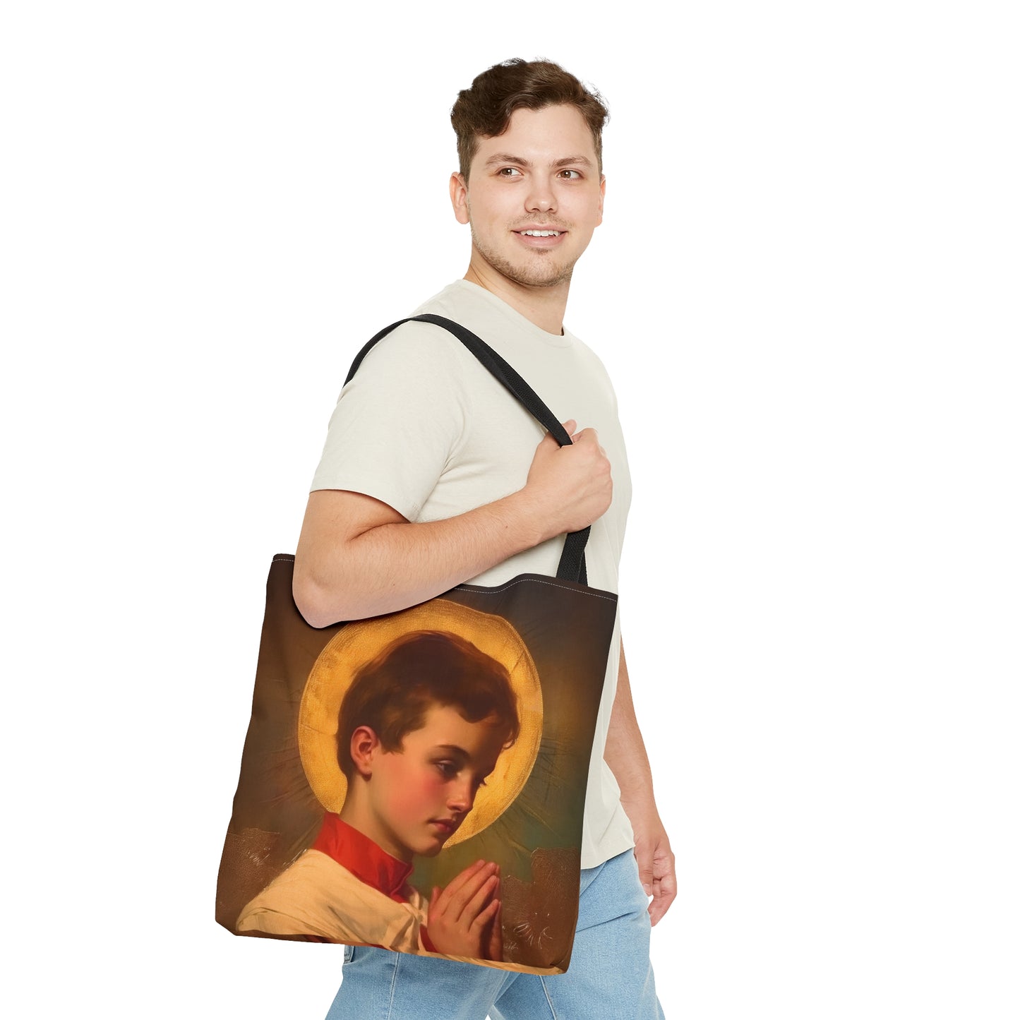 Saint Dominic Savio Tote Bag - Large Medium Small Faith Art Bag - Catholic Faith Purse - Religious - Prayer Bag - Devotional Purse