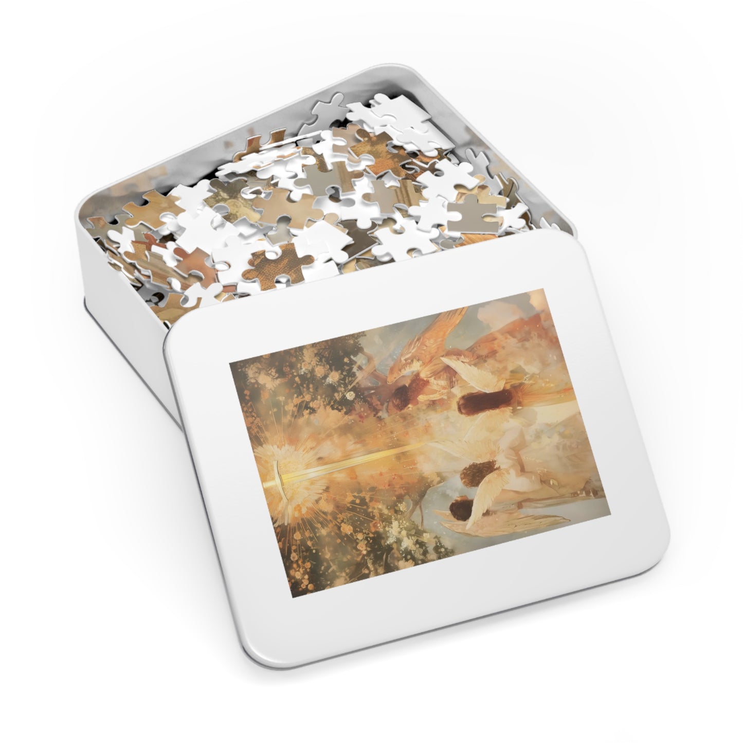 The Watchers of the First Dawn - Guardians of Eden - Puzzle & Keepsake Tin - Religious Jigsaw Puzzle (30, 110, 252, 500,1000-Piece)