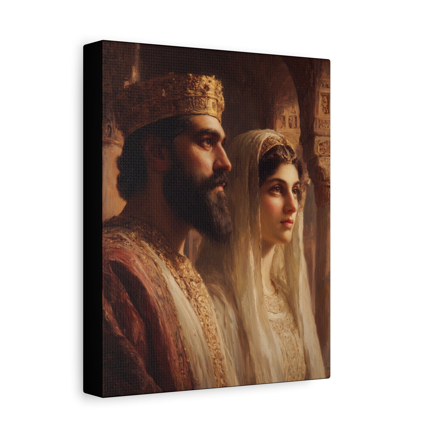 King Xerxes and Queen Esther  - Gallery Wrapped Canvas - Print - Religious Art for your Home - Catholic Art Print