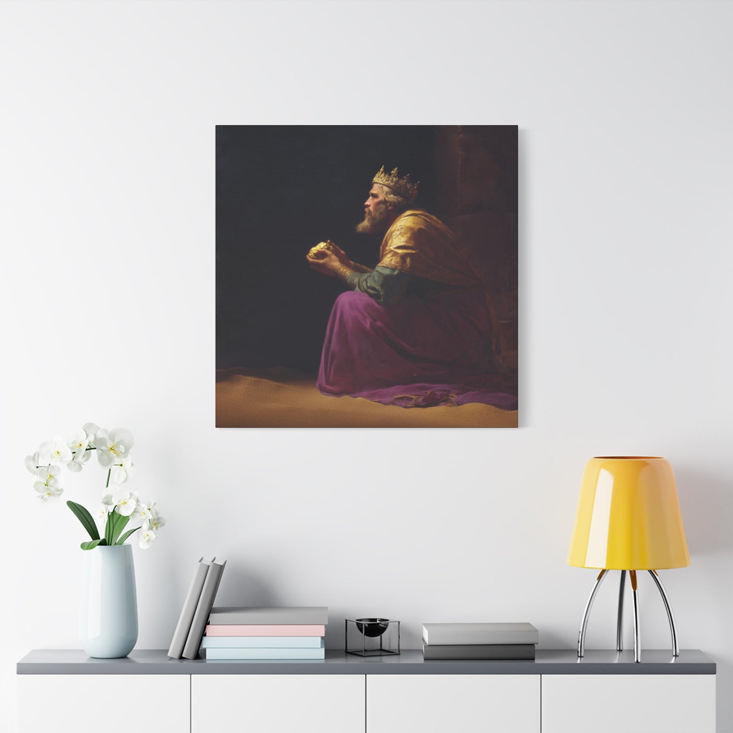 Melchior and the Gift Fit for a King - 3 Wise Men - Gallery Wrapped Canvas - Print - Religious Art for your Home - Catholic