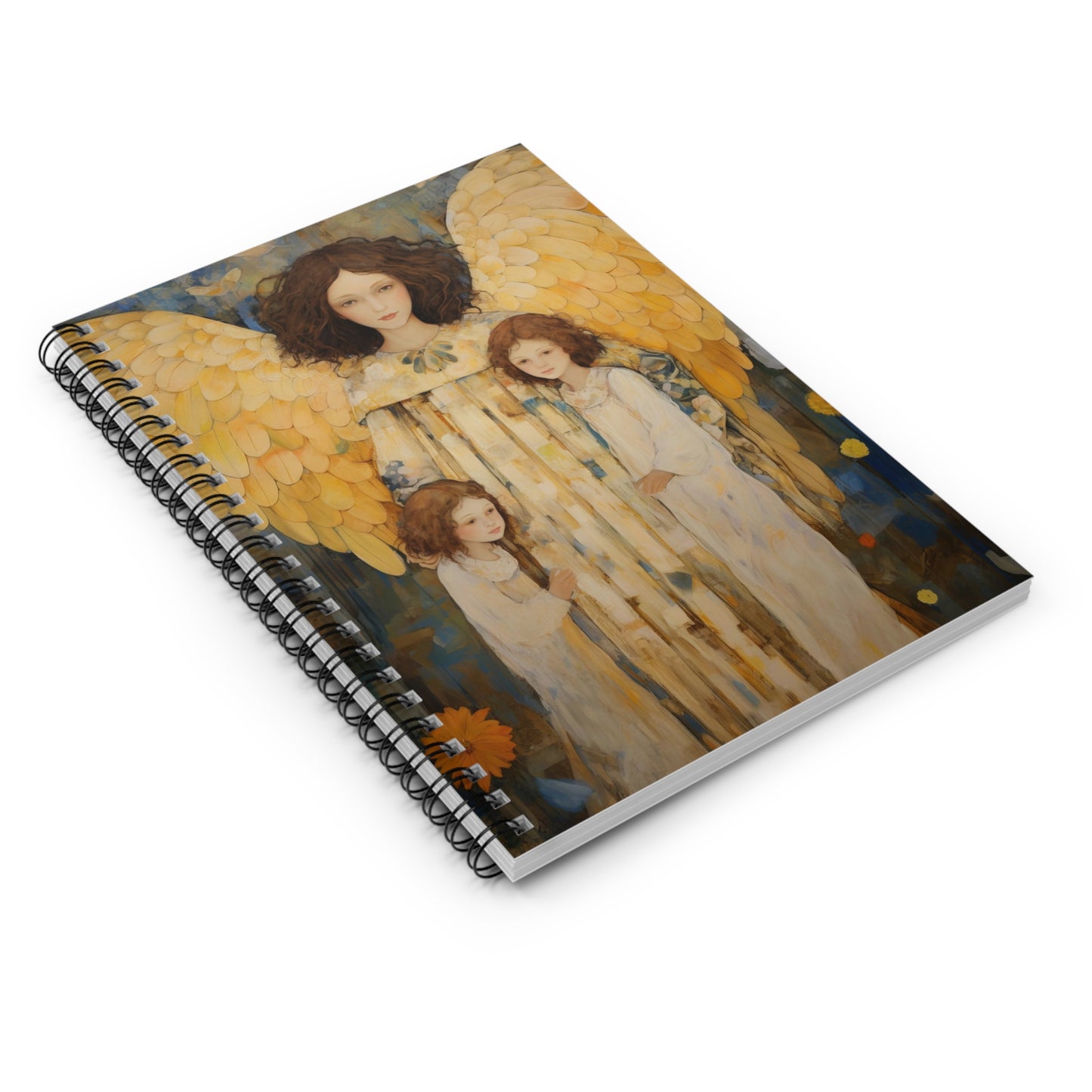Embrace of the Guardian Journal - Sanctified Souls Art - Religious Based Notebook - Spiral Notebook - Ruled Line - Guardian Angel Print Book