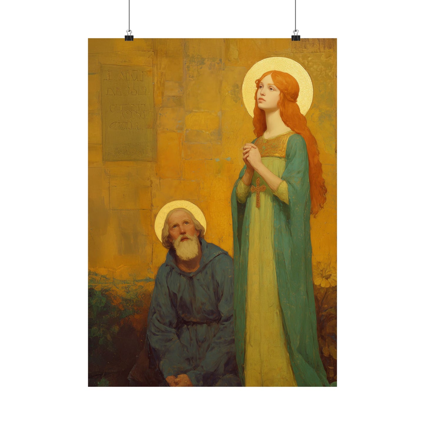 Saints Justina and Cyprian -  Catholic Art - Multiple Sizes - Premium Posters - Catholic Art - Christian Home - Catholic Saint Art