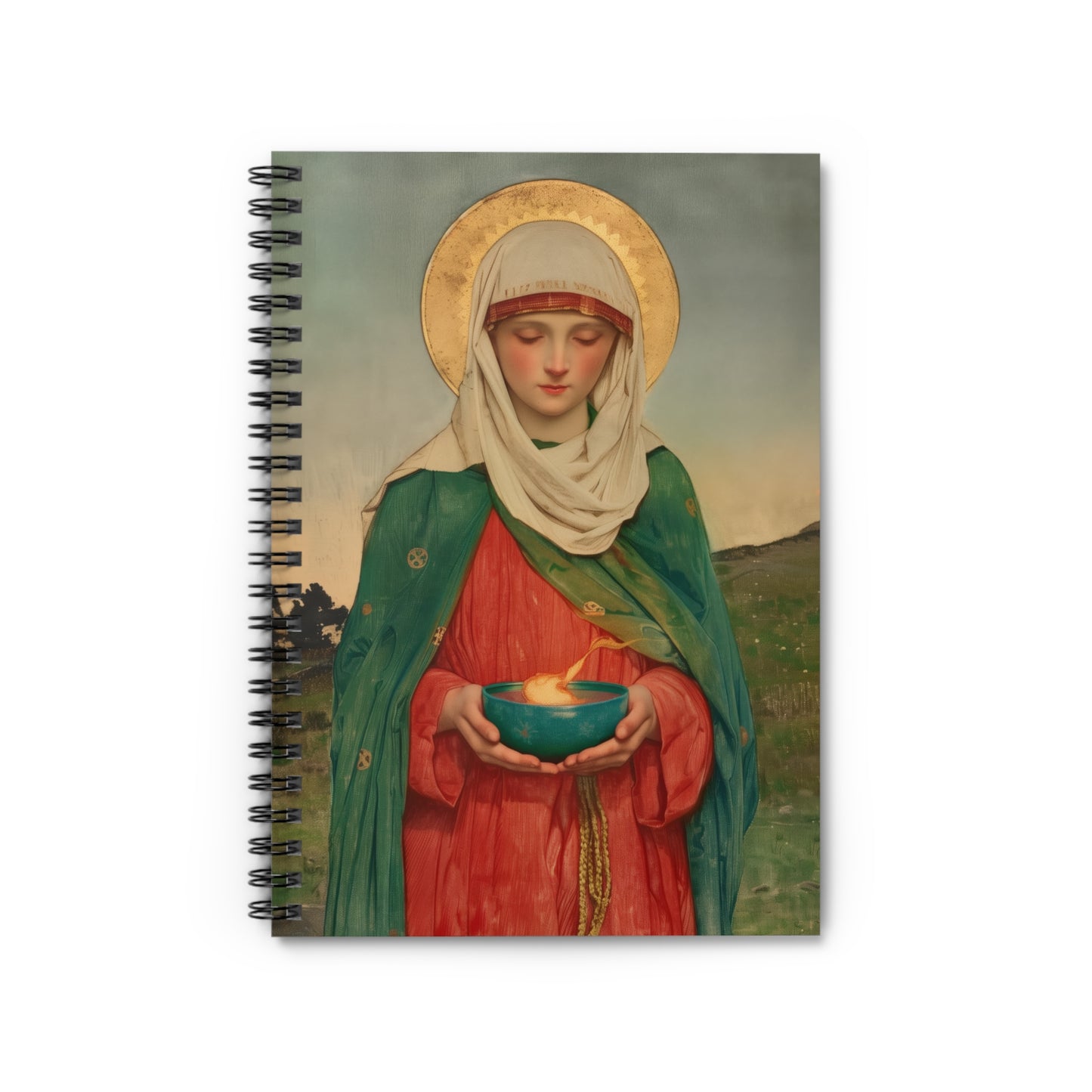 Saint Brigid of Ireland / Kildare - Sanctified Souls Art - Religious - Spiral Notebook - Ruled - Catholic - Devotional Journal - Diary
