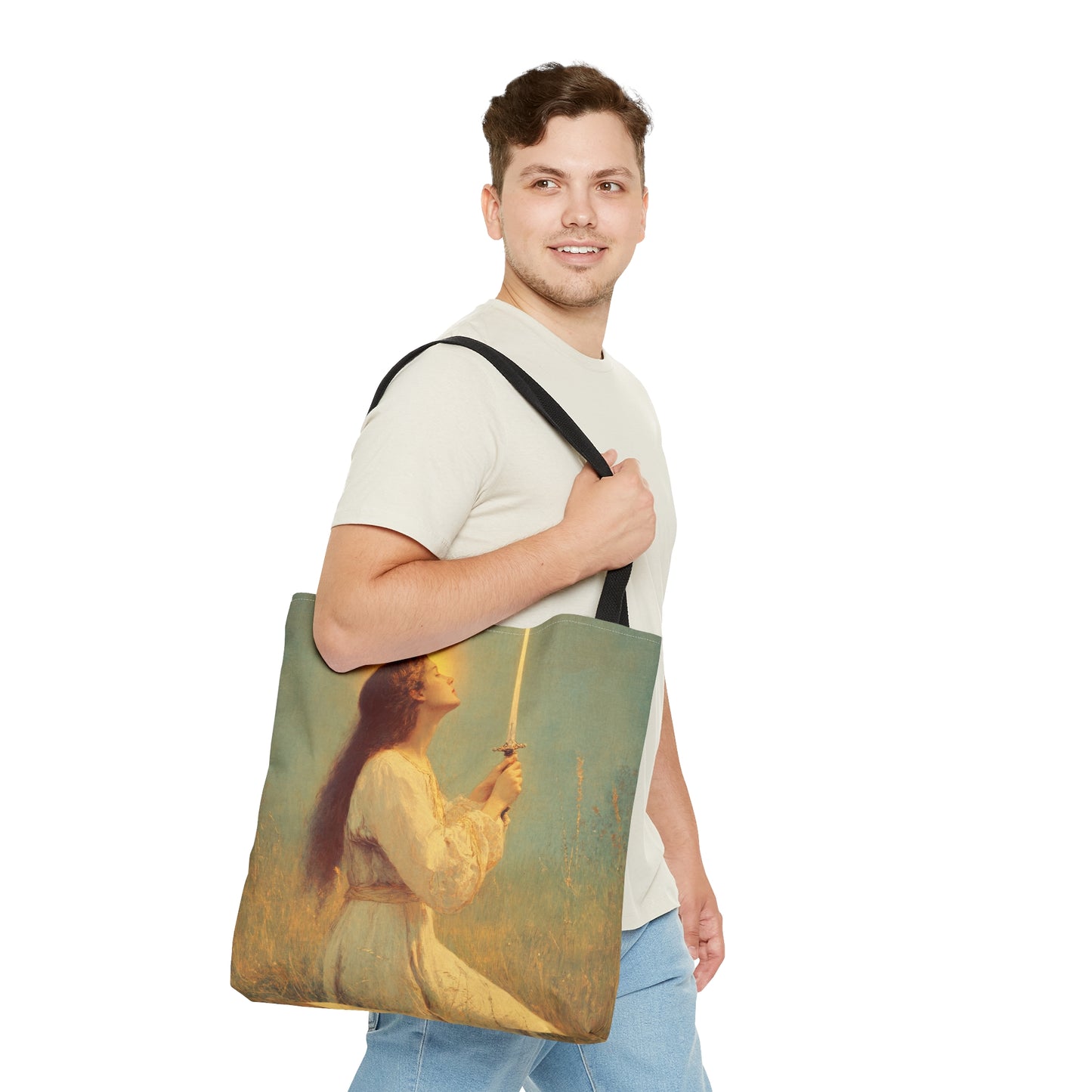 Saint Joan of Arc - Tote Bag - Large Medium Small Faith Art Bag - Bible Study Faith Purse - Double Sided