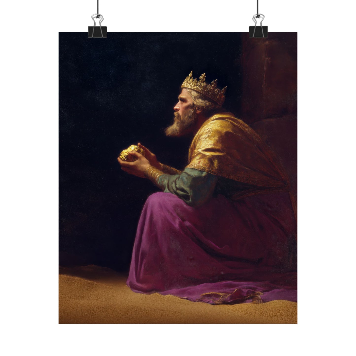 Melchior and the Gift Fit for a King - 3 Wise Men - Sanctified Souls Print - Multiple Sizes - Premium Matte Vertical Posters