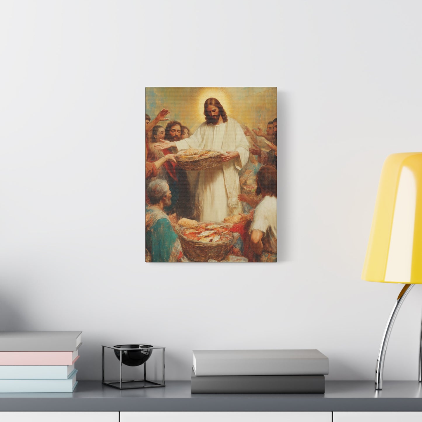 The Quiet Multiplication of Love : Loaves and Fishes - Gallery Wrapped Canvas - Print - Religious Art for your Home - Catholic Art