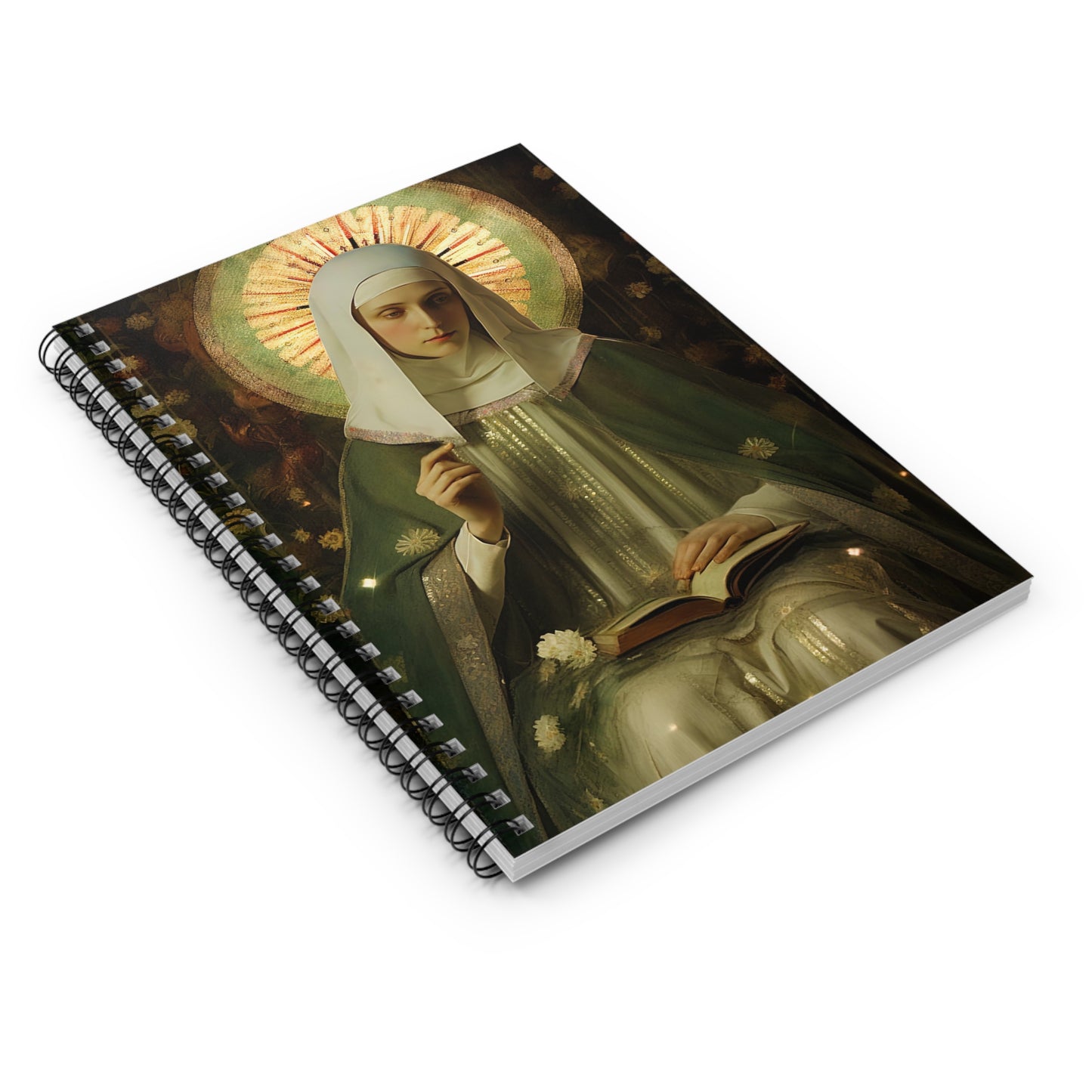 Saint Ingrid of Sweden Journal - Sanctified Souls Art - Religious Based Notebook - Spiral Notebook - Ruled Line