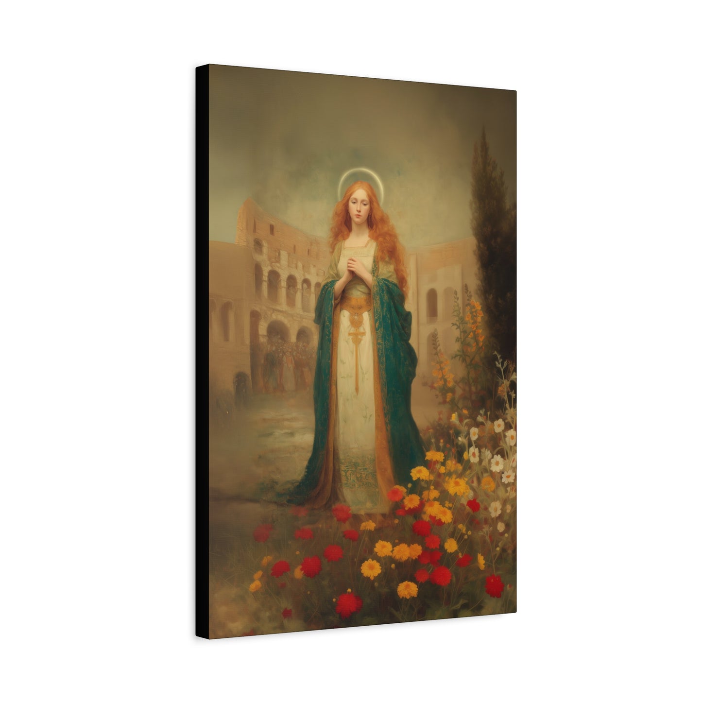 Saint Justina - Multiple Sizes - Catholic Home art - Museum Wrapped Canvas - Sanctified Souls Print - Catholic Martyr Art