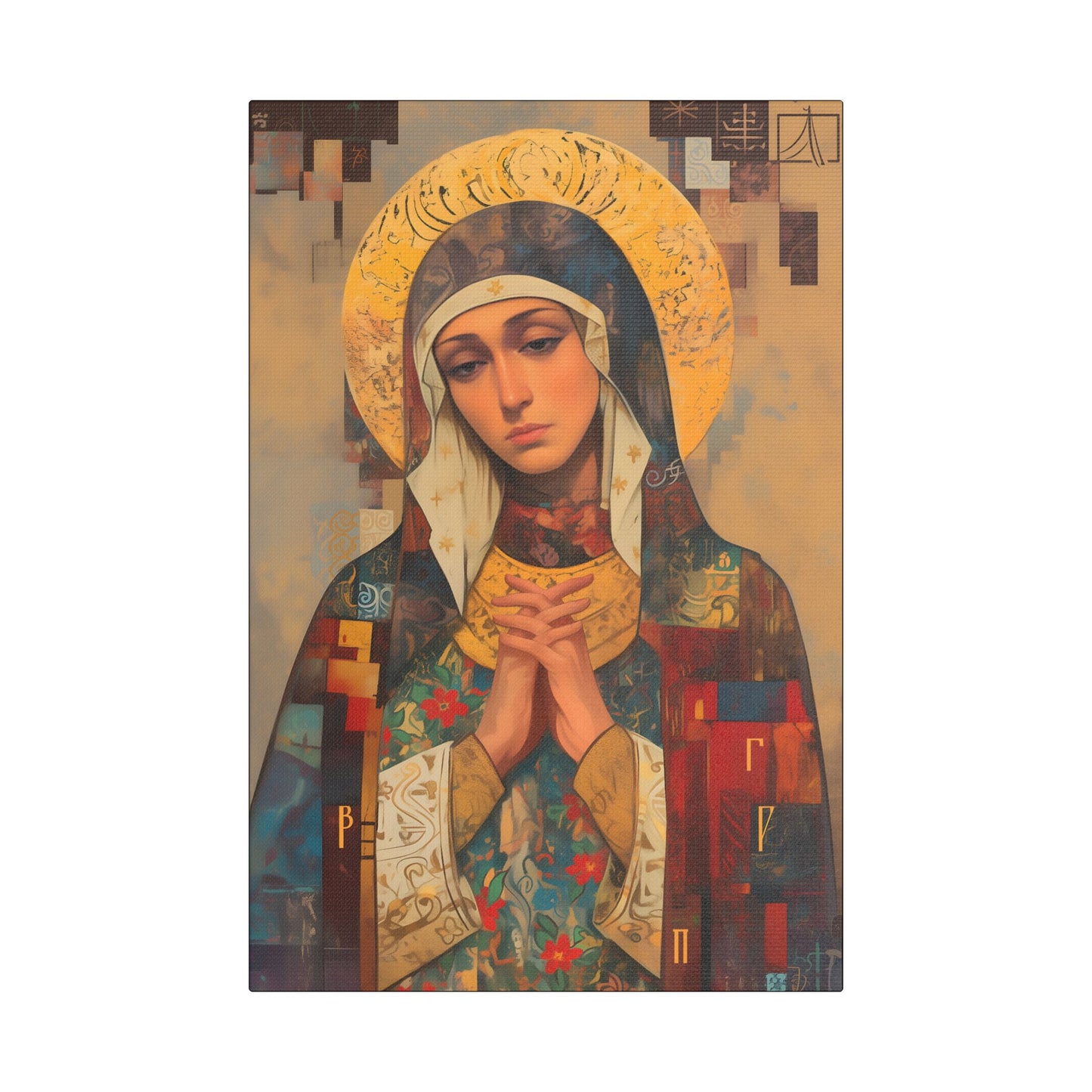 Virgin Mary - Holy Mother of Grace  - Museum Wrapped Canvas - Print - Religious Art for your Home - Catholic art print