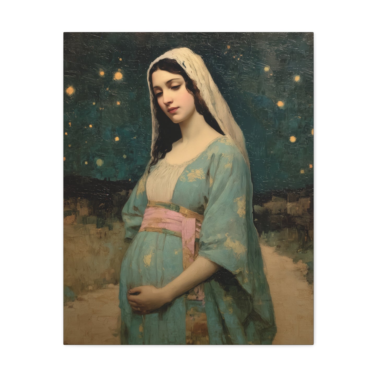 Our Lady of 'O' - Our Lady of Expectation - Mother Mary - Marian Art - Gallery Wrapped Canvas - Print - Catholic Art Print