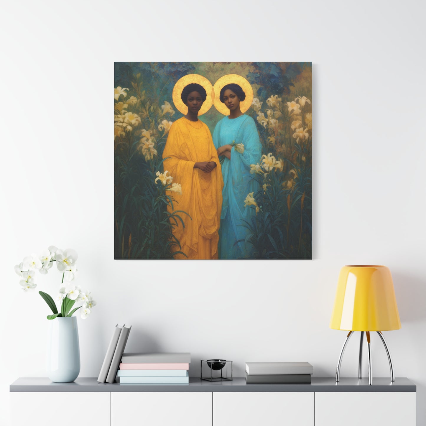 Saint Perpetua and Saint Felicity -  Museum Wrapped Canvas - Sanctified Souls Print - Religious Art for your Home - Catholic Saint Art