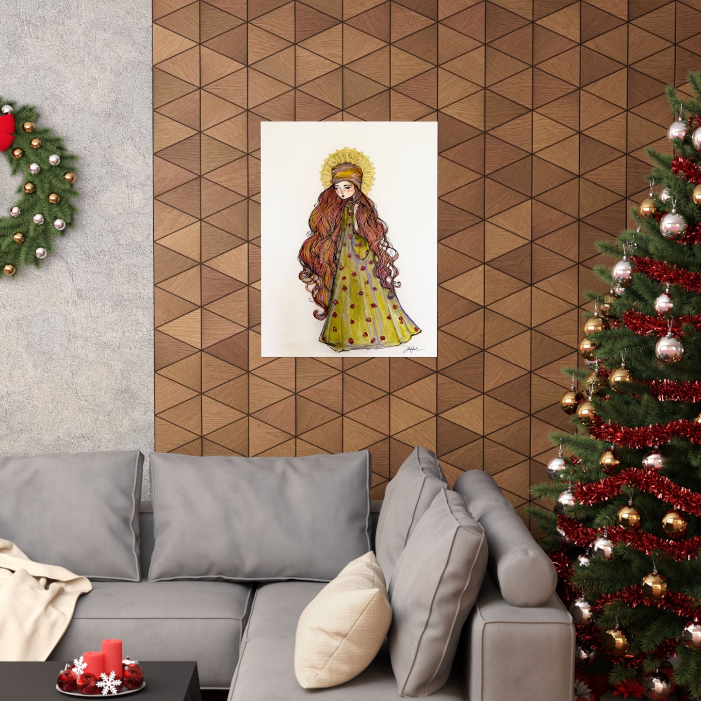 Saint Mary Magdalene Catholic Art Print | Hand-Drawn Watercolor Sacred Artwork | Christian Devotional Wall Art