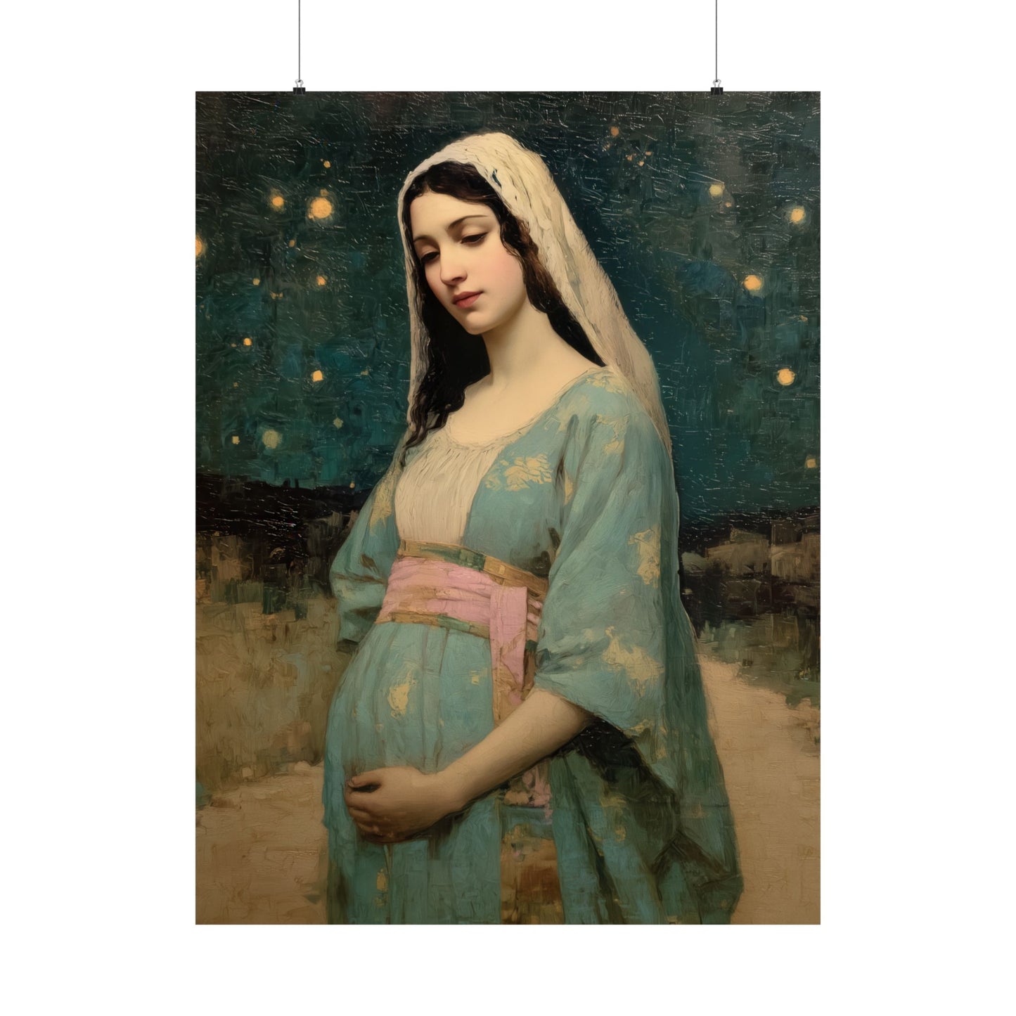 Our Lady of 'O' - Our Lady of Expectation - Mother Mary - Marian Art - Sanctified Souls Print - Multiple Sizes - Premium Vertical Posters