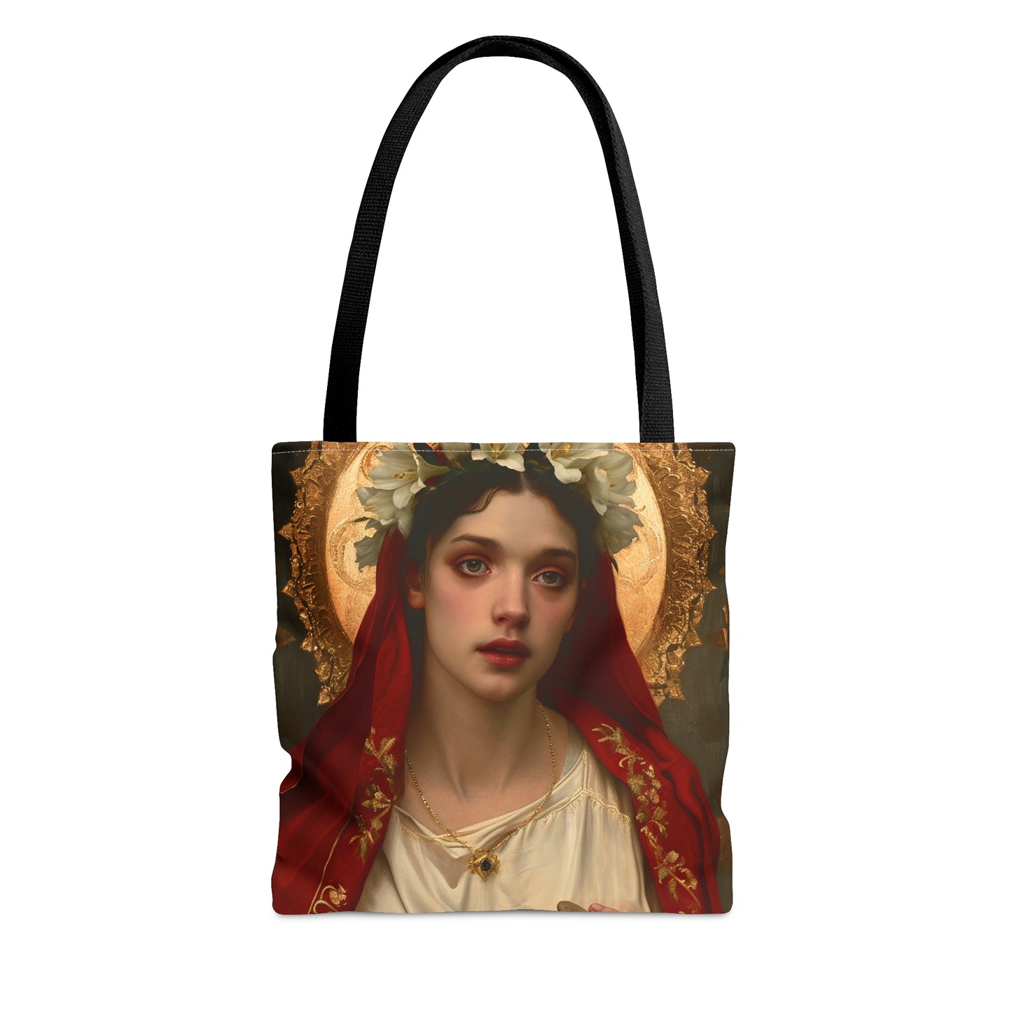 Saint Emerentiana Tote Bag - Large Medium Small Faith Art Bag - Carry all reusable Art purse - Double Sided - Religious Saint Art