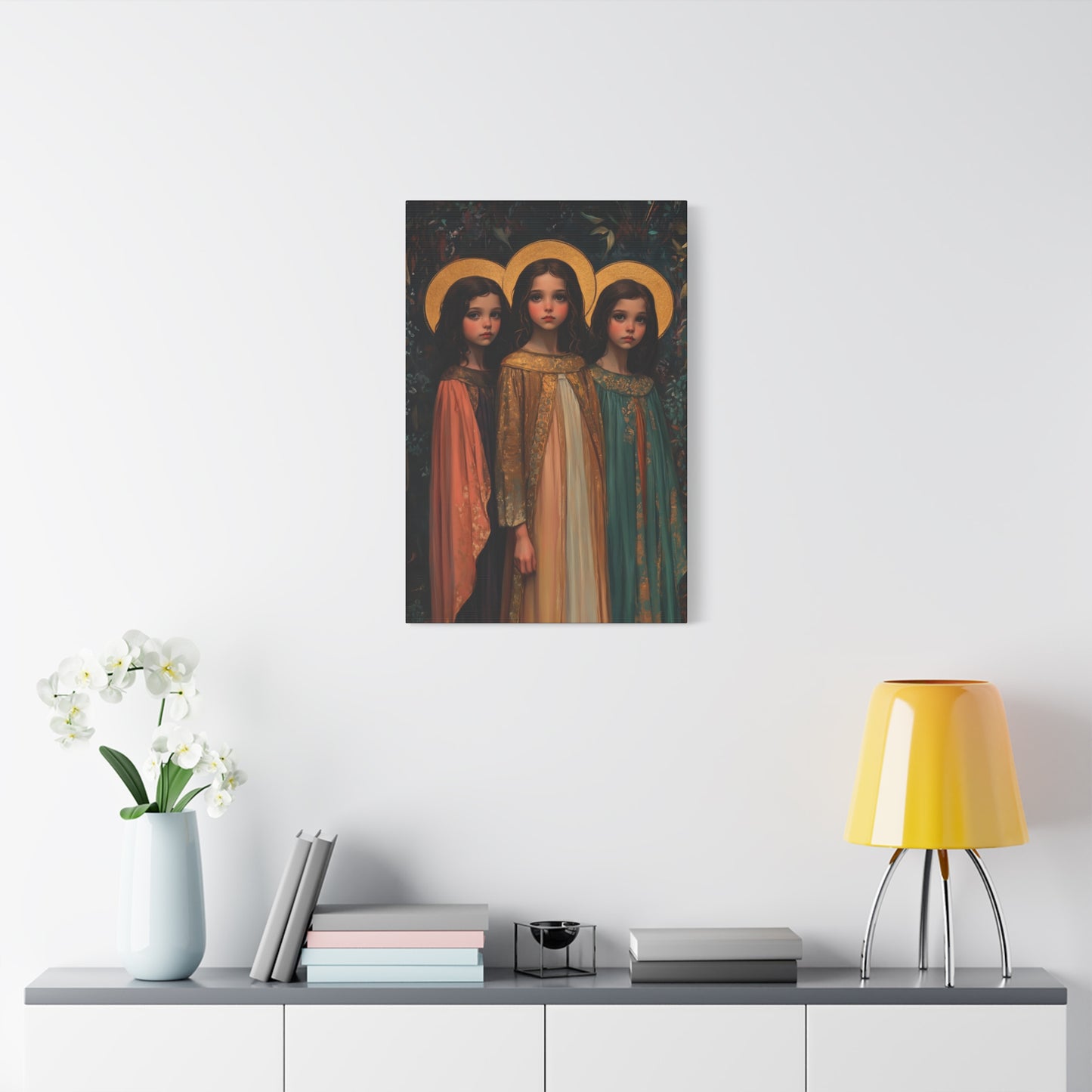 Saints Faith, Hope and Charity - Museum Wrapped Canvas - Print - Religious Art for your Home - Christian print - Prayer Room Catholic Saint