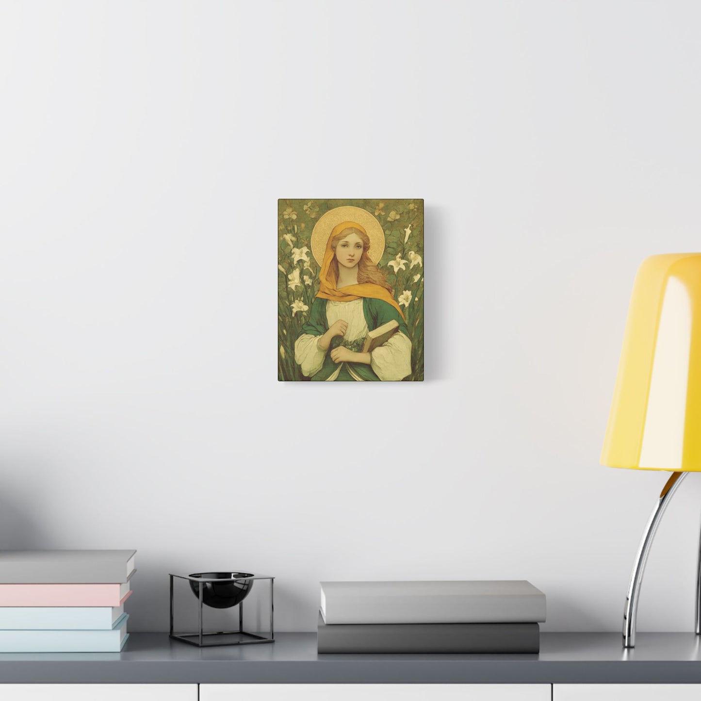 Saint Dymphna - Museum Wrapped Canvas - Sanctified Souls Print - Religious Art for your Home
