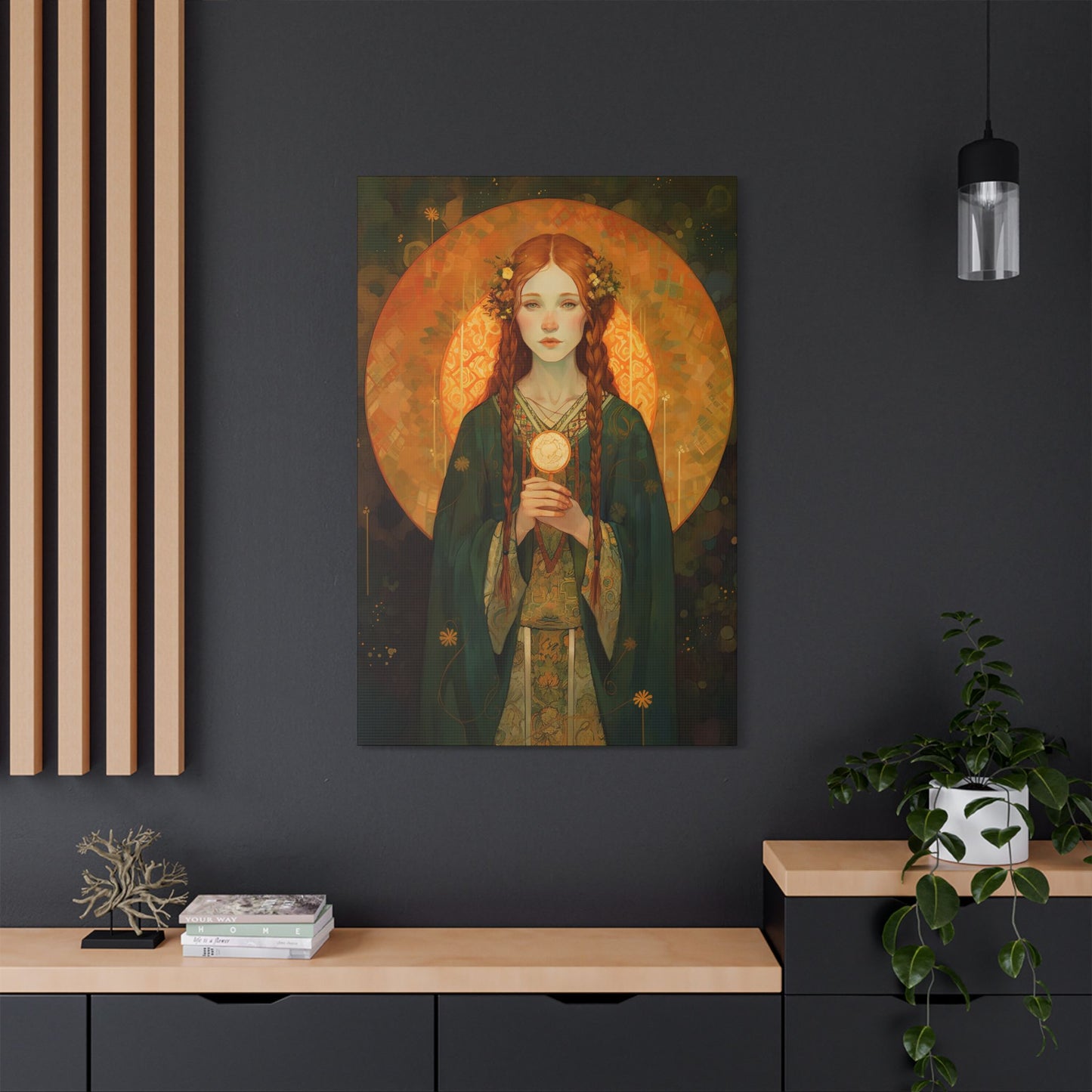 Saint Brigid of Ireland Canvas Print - Multiple Sizes - Catholic Home art - Museum Wrapped Canvas - Sanctified Souls Print