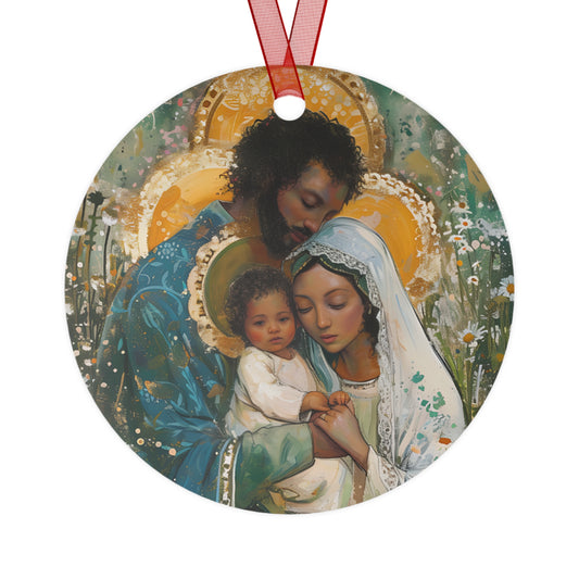 Sacred Sanctuary - Mary, Joseph, and the Infant Jesus Metal Ornament - Religious Holiday Christmas Ornament and Keepsake - Holy Family