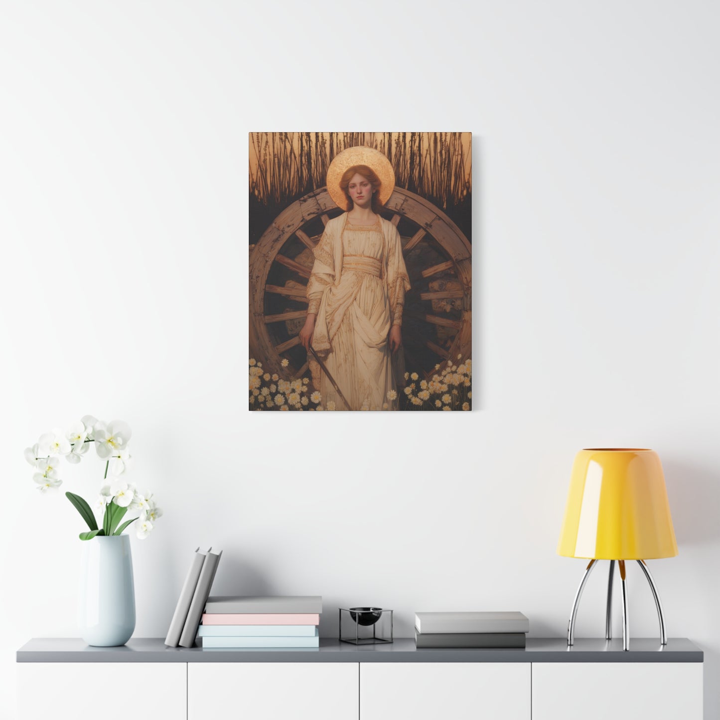 Saint Catherine of Alexandria -  Museum Wrapped Canvas - Sanctified Souls Print - Religious Art for your Home - Catholic Patron Saint Art