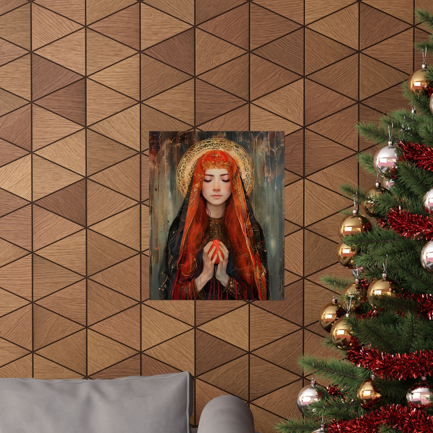 Devotion of Mary Magdalene - Saint Mary Magdalene and the Red Easter Egg - Sanctified Souls Print - Multiple Sizes - Premium Posters