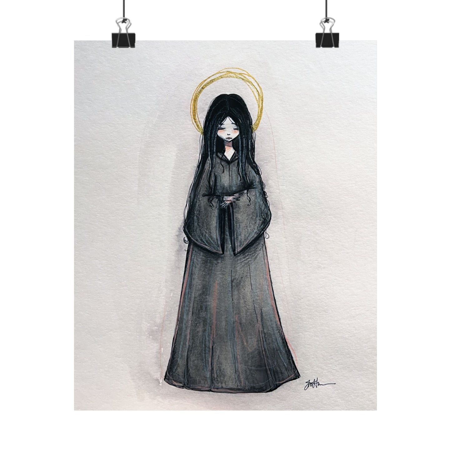 Blessed Mary Magdalen Kiota Hand-Drawn Catholic Art Print | Martyrs of Japan Devotional Wall Art | Sanctified Solocosmo Religious Poster
