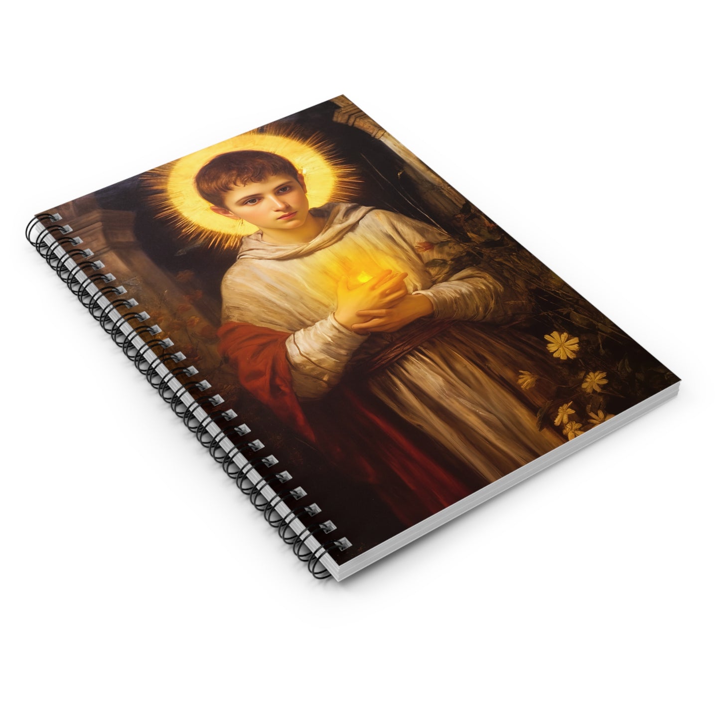 Saint Tarsicius Journal - Sanctified Souls Art - Religious Based Notebook - Spiral Notebook - Ruled Line