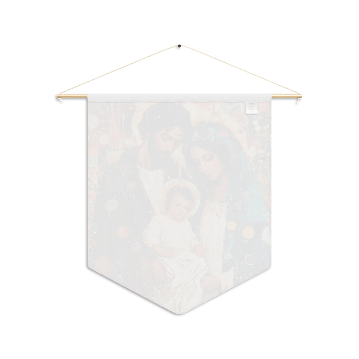 Eternal Light - Mary, Joseph, and the Christ Child Wall Banner / Wall Hanging - Prayer room art - Catholic - Large - 18" x 21" - Holy Family
