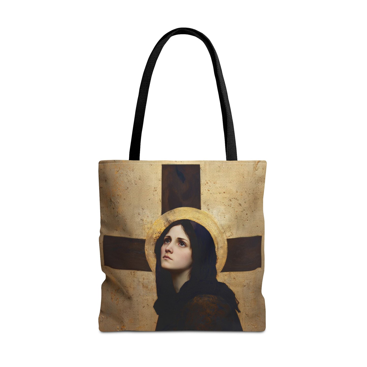 Our Lady of the Cross - Mother Mary  - Our Lady of the Crucifix - Marian Art - Tote Bag - Large Medium Small Faith Art Bag - Tote Purse