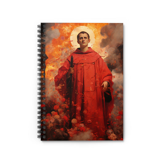 Saint Lawrence Deacon and Martyr Journal - Sanctified Souls Art - Religious Based Notebook - Spiral Notebook - Ruled Line